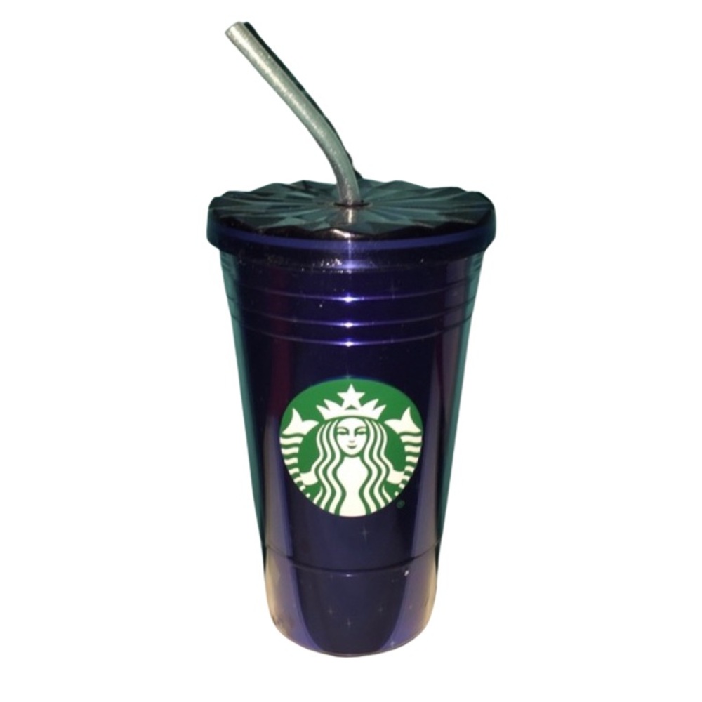 Disney 60th Anniversary Navy Blue Starbucks Tumblr with Bent Straw 16 oz.